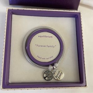 Equilibrium Family Forever Silver Plated Stretch  Bracelet